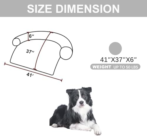 Calming Dogs/Cats Bed Mats, Dog Pad Washable Removable Couch Cover, Plush Long Fur Mat for Pets, Waterproof, Perfect for Small, Medium and Large Dogs and Cats (Light Gray, 41"x37"x 6.0")