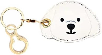 BORKUANA PU Leather Keychain Holder Protective Case Compatible with AirTag