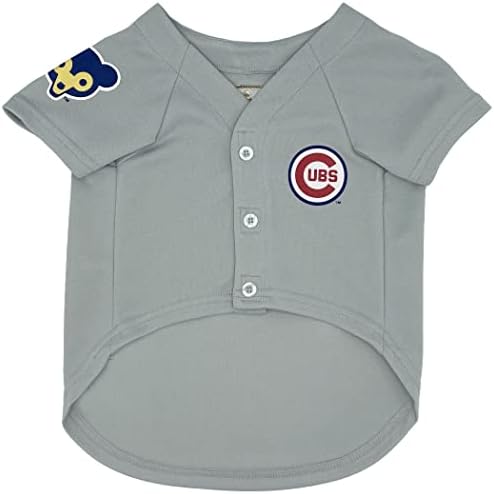 MLB Chicago Cubs Vintage Throwback Jersey for Dogs & Cats in Team Color. Comfortable Polycotton Material, Extra Large