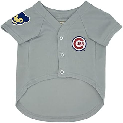 MLB Chicago Cubs Vintage Throwback Jersey for Dogs & Cats in Team Color. Comfortable Polycotton Material, Extra Large