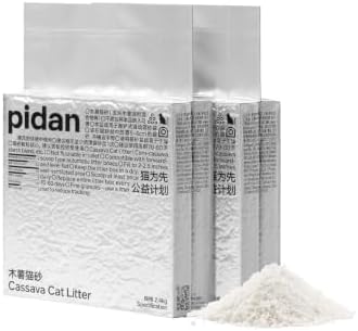 pidan Cassava Cat Litter clumping,Natura llitter Unscented,Odor Control,Plant-Based Natural Ingredients,Ultra Absorbent and Fast Drying,NO Dust (5.3lb/Bag×2bags)