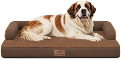 MEKIY Orthopedic Waterproof Jumbo Dog Bed with Bolster for Extra Large Dogs