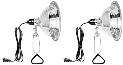 Simple Deluxe Clamp Lamp Light with 8.5 Inch Aluminum Reflector up to 150 Watt E26 (no Bulb Included) 6 Feet 18/2 SPT-2 Cord, 2-Pack