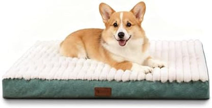 Orthopedic Dog Bed for Medium Dogs,Firm Egg Crate Foam,Nonslip Bottom,Green
