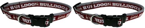 Pets First Collegiate Pet Accessories, Dog Collar, Mississippi State Bulldogs, Medium (Pack of 2)
