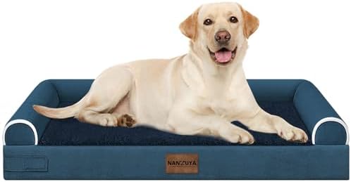 NANUYA Orthopedic Dog Bed for Large Dogs, 38 x 25 Inch, Navy Blue