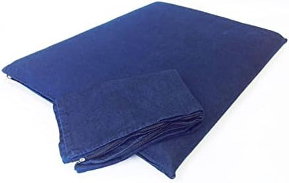 Luxurious Comfort Solid Pad Memory Foam Pet Dog Bed with Inner Waterproof Case and External Cover for Small and Medium Dogs + Free 2nd Cover (Complete Bed - 34"x27"x3", Denim - Blue)