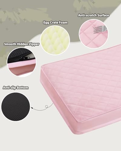 NUPIDA Orthopedic XXL Dog Beds for Crate with Washable Cover, 47x29, Pink