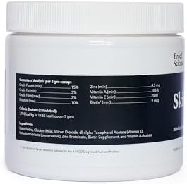 Skin and Coat Supplement Powder for Small Dogs- Anti Allergy Treatment and Itching Relief- with Vitamins A, E and Biotin - Care Products and Shedding Control Supplements for Itchy Pets
