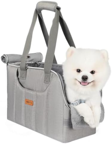 Dog Purse Carrier for Small Dogs Cats Rabbits Up to 12lbs, Lightweight Pet Sling Carriers with Crossbody Strap, Portable Puppy Soft Sided Tote Bag Carrier for Vet,Hiking,Travel Gray