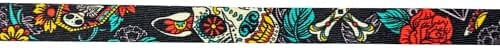 Wolfgang Heavy Duty Martingale Dog Collar with Quick Release Nylon Buckle for Walking & Training, LosMuertos Print, Small