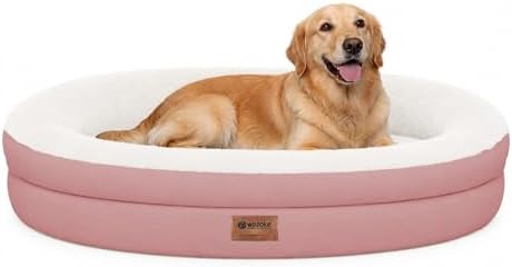 Waterproof Orthopedic Dog Bed for Large Dogs, Pink