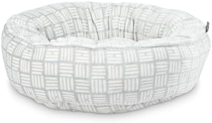Fringe Studio Handdrawn Bookliner Gray Small Circle Microplush Pet Bed 18" - Poly Filled - Machine Washable (742006)