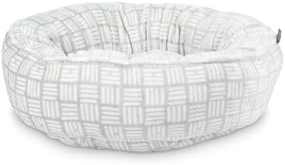 Fringe Studio Handdrawn Bookliner Gray Small Circle Microplush Pet Bed 18" - Poly Filled - Machine Washable (742006)