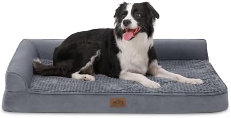 COZY KISS Orthopedic Dog Bed for Extra Large Dogs, L Shaped XL 42x30 inch
