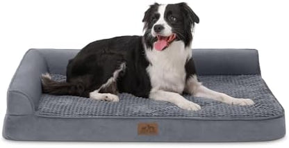 COZY KISS Orthopedic Dog Bed for Extra Large Dogs, L Shaped XL 42x30 inch
