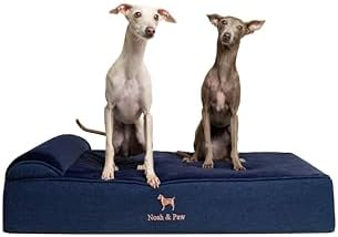 NOAH & PAW Large Dog Bed, 35x25x8.7 Inch, Orthopedic Dog Beds, Eggshell Memory Foam Infused with Cooling Gel, Water Resistant, Machine Washable, Includes Inner Cover (Denim Collection)