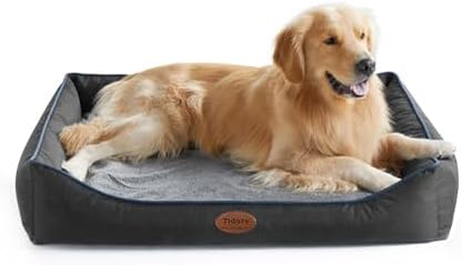 Tidore Orthopedic Dog Beds for Medium Dogs, Durable Egg Crate Foam Sofa Dog Bed wit Washable Removable Cover,Waterproof Lining,Pet Bed for Large Dogs (Dark Grey, 39.4" L x 31.5" W x 7.4" Th)