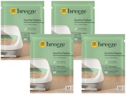 Purina Tidy Cats Breeze Pellets, 3.5 lbs (Pack of 4), Unscented, Recycled Paper, Low-tracking, 99.9% Dust-free, Multi-cat