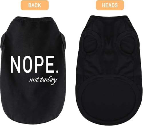 Discover Cozy Cotton Canine Wear: Soft, Lightweight, and Breathable Dog Shirt Vest with Eye-Catching Graphics(Nope not Today), Keeping Your Furry Friend Warm and Comfy! Grey XS