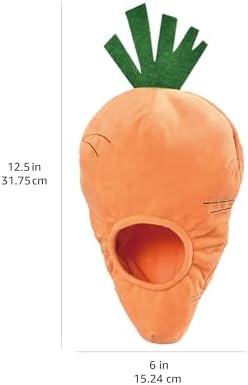 Amazon Basics Interactive Hide and Seek Squeaky Dog Plush Toy with Squeaker for Small Dogs, Rabbit and Carrot, Orange and White, 5-Pack