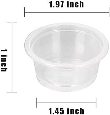 1oz Crested Gecko Food Cups, 100Pcs Reptile Plastic Feeding Dish