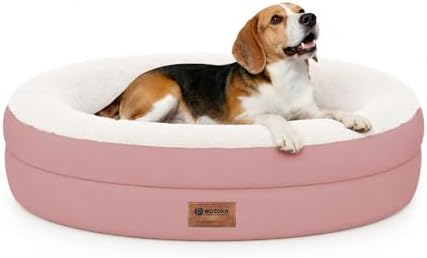 Waterproof Orthopedic Dog Bed for Medium Dogs, Pink