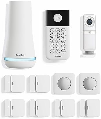 SimpliSafe 11 Piece Wireless Home Security System Gen 3 with Wireless Indoor HD & Motion Sensor - Compatible with Gen 3 Home Security System