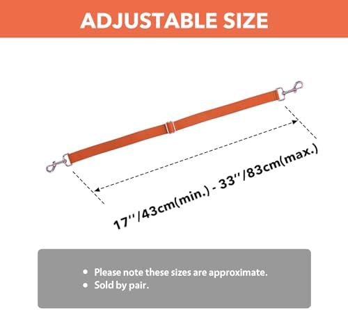 Harrison Howard Fully Elastic Horse Blanket Leg Straps Replacement, Adjustable Stretch Leg Straps for Horse Rugs, Secure Fit for Turnout, Stable & Transport (1 Pair) Orange Large