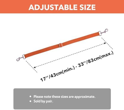 Harrison Howard Fully Elastic Horse Blanket Leg Straps Replacement, Adjustable Stretch Leg Straps for Horse Rugs, Secure Fit for Turnout, Stable & Transport (1 Pair) Orange Large