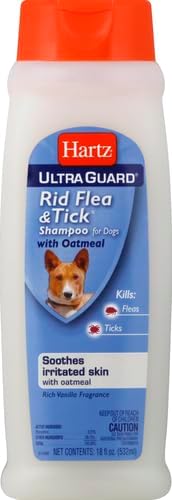Hartz UltraGuard Rid Flea & Tick Oatmeal Dog Shampoo, 18 oz Bottle (Pack of 3)