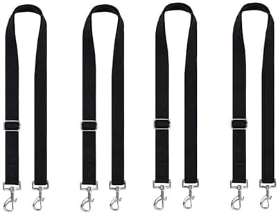 Premium Horse Blanket Sheet Leg Straps, 4 Pcs Adjustable 27.55" to 55" Length, Replacement Stretchy Belly Strap with Double Swivel Snaps