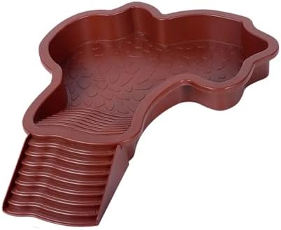 Extra Large Reptile Bathing Pool Reptile Feeding Dish Water Bowl with Ramp Aquarium Ornament for Gecko, Snake, Turtle, Bearded Dragon, Lizard Bath (Brown Red)