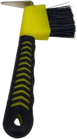 Intrepid International Rubber Handle Hoof Pick w/Brush for Horses, Hoof Pick for Easy Horse Hoof Cleaning, Horse Grooming Supplies