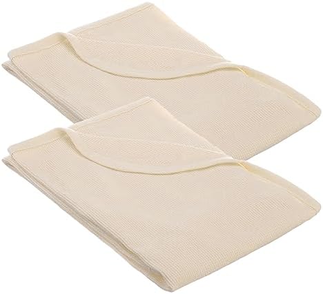 American Baby Company 100% Cotton Thermal Waffle Swaddle Blanket (30" x 40"), Soft, Breathable & Stretchy, Cream, 2 Pack, for Boys and Girls, Perfect for Swaddling, Gifting and Travel