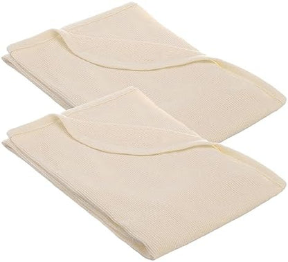 American Baby Company 100% Cotton Thermal Waffle Swaddle Blanket (30" x 40"), Soft, Breathable & Stretchy, Cream, 2 Pack, for Boys and Girls, Perfect for Swaddling, Gifting and Travel