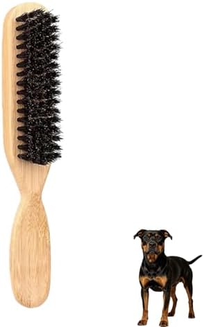 Soft Boar Bristle Dog Brush for Short Haired Dogs - Made of Bamboo （Large）