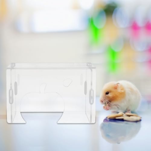 Beaupretty Clear Hamster Hideout Transparent Acrylic Hamster Hut for Dwarf Hamsters Gerbils Mice Small Animal Habitat Decor Detachable Shelter House 5.11 X 3.26 X 3.14 in