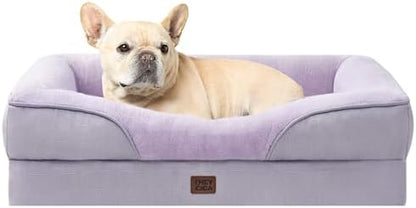 EHEYCIGA Orthopedic Dog Bed for Medium Dog, Memory Foam Dog Couch, Purple