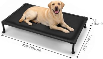 Veehoo Chew Proof Elevated Dog Bed, Padded Indestructible Raised Dog Cot