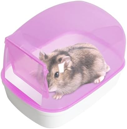 Hamiledyi Hamster Bathtub Dwarf Hamster Bathroom Sand Bath Container Sauna Room Plastic Sand Bath Box House for Gerbils Mice or Other Small Pets Animals(Pink, Small Size)