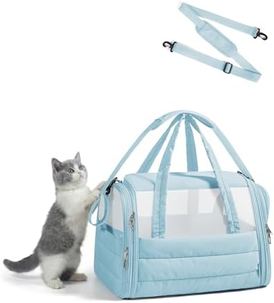BAGSMART Cat Carrier Soft-Sided Puffy Quilted Collapsible Pet Travel Bag