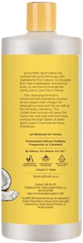 Burt's Bees for Horses Detangling Shampoo, with Coconut Oil, 32 Oz