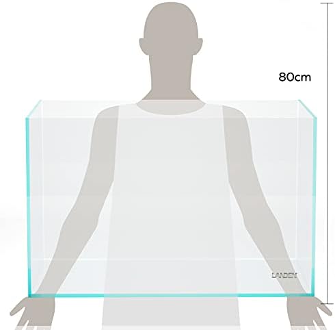 LANDEN 90P 55 Gallon Rimless Low Iron Aquarium Tank,W35.4×D19.7×H19.7 in(90x50x50cm) 10mm Thickness with Black Nano Foam Leveling mat Included
