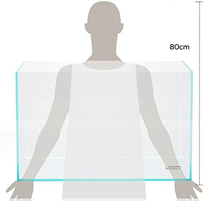 LANDEN 90P 55 Gallon Rimless Low Iron Aquarium Tank,W35.4×D19.7×H19.7 in(90x50x50cm) 10mm Thickness with Black Nano Foam Leveling mat Included