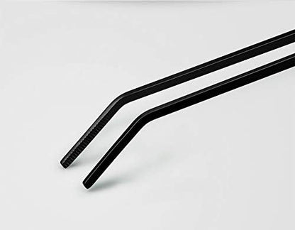 15 inch Black Curved Aquarium Tweezers Stainless Steel Curved Tweezer with Carbonation Protection Coating Against Rust Long Reptiles Feeding Tongs for Aquatic Plants Lizards Spider Snakes