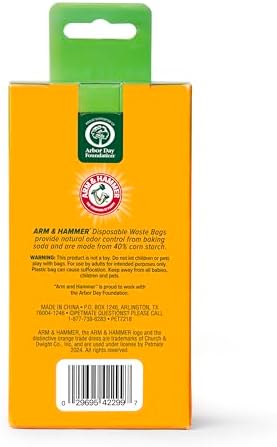 Arm and Hammer Plant Based Dog Poop Waste Bags, 120 Count, Green