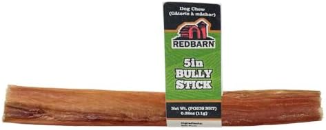 Redbarn 5 inch Bully Sticks 50-Count Pack - Long Lasting Natural Dog Chews for Large and Medium Dogs, Rawhide Free Dental Treats, All Natural Protein Rich Beef Bones