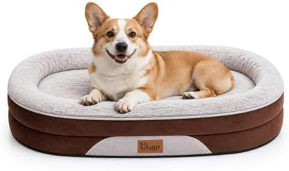 Orthopedic Dog Bed for Large Dogs, Washable Dog Bed, 35" L, Brown