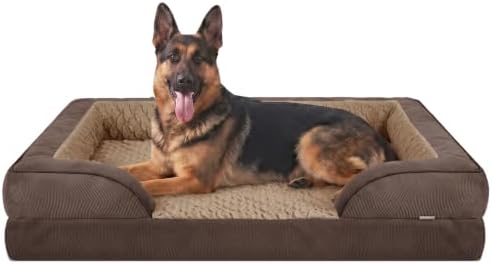 INVENHO Orthopedic Dog Bed for Extra Large Dogs, XXL Egg-Crate Foam Dog Couch with Washable Removable Cover, Waterproof Lining and Nonskid Bottom